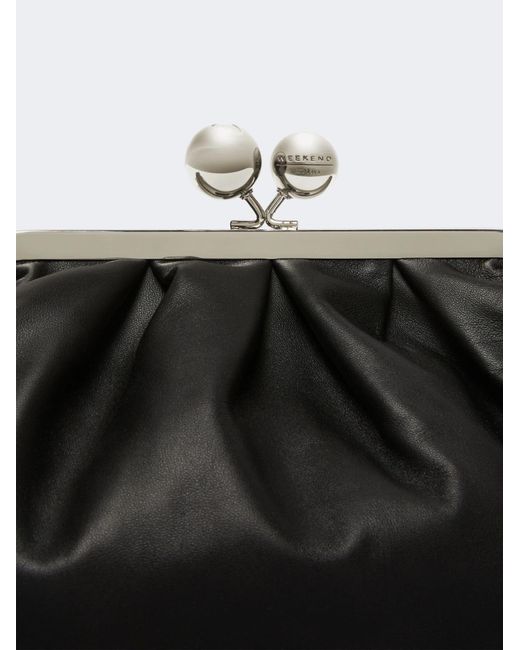 Weekend by Maxmara Black Pleated Frame Shoulder Bag