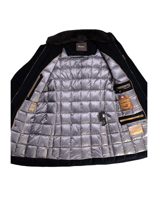 Moorer Blue Bond-Fur-Le Padded Coat for men