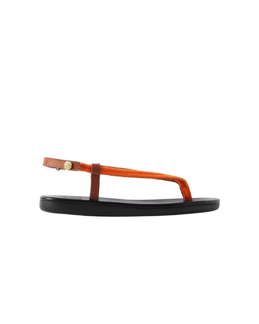 Ancient Greek Sandals White Zoi Leather-Trimmed Woven Cord Sandals