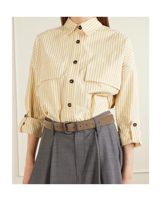 Brunello Cucinelli Brown Monili-Embellished Suede Belt
