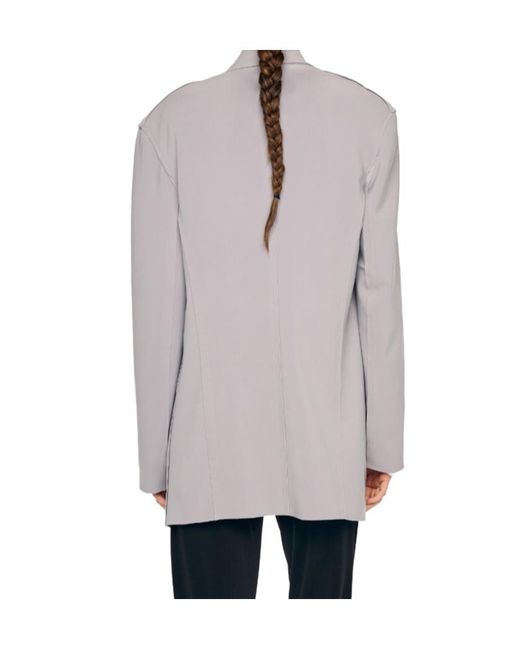 Norma Kamali Gray Single-Breasted Suit Jacket