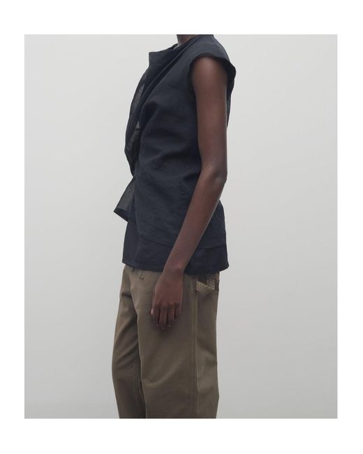 The Row Black Inawa Draped Top