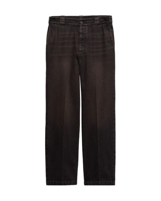 Prada Black Mid-Rise Loose-Fit Jeans for men
