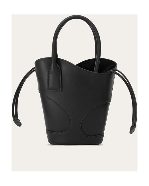Ferragamo Black Ferragamo Cut Out Detailed Bucket Bag