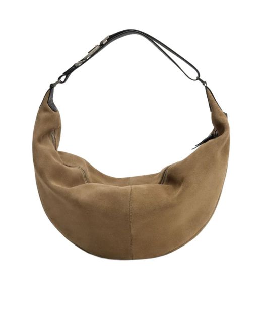 Lemaire Suede Leather Zip Shoulder Bag in Metallic | Lyst