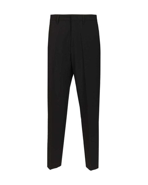 Emporio Armani Black Seersucker Tailored Pants for men