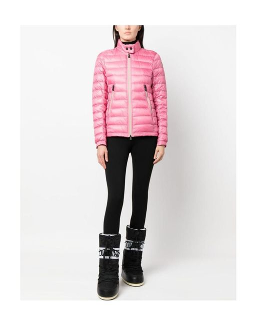 Moncler Pink Logo-Patch Padded-Design Jacket