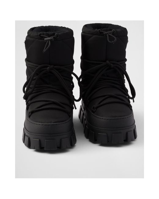Prada Black Re-Nylon Gabardine Après-Ski Boots