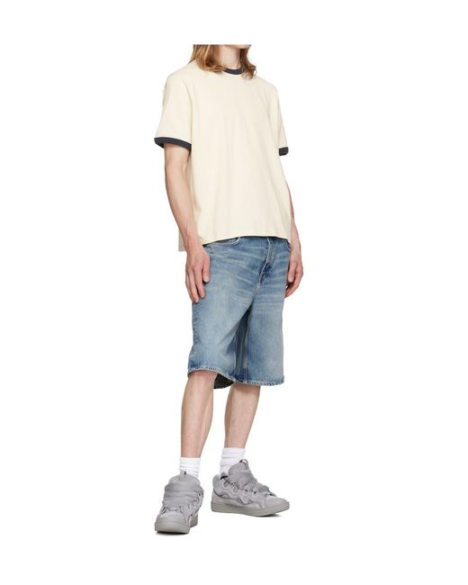 Lanvin Gray Round Toe Lace-Up Sneakers for men