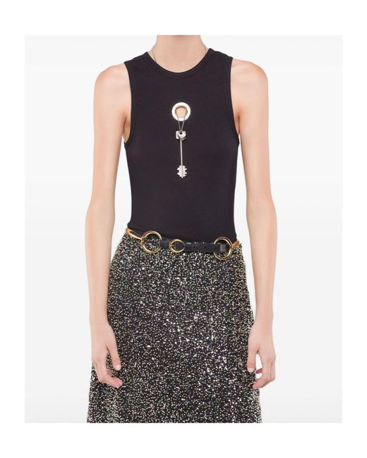 Rabanne White Ring Leather Belt