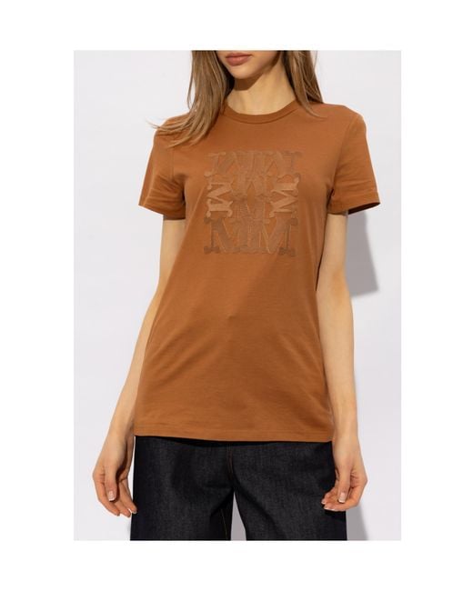 Max Mara Brown Crewneck Short-Sleeved T-Shirt