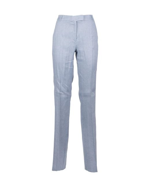 Marella Blue Casual Pants With Belt Loops