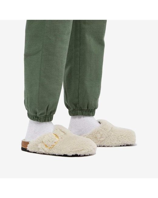 Birkenstock White Boston Big Buckle Clogs