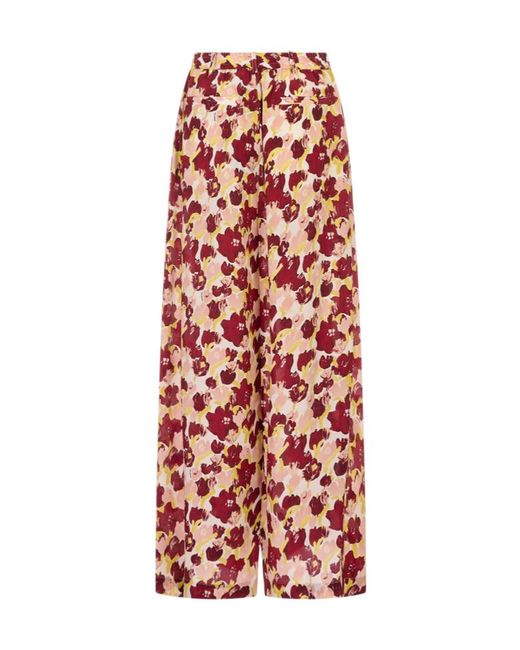 Marni Red Secret Bouquet Floral Printed Trousers