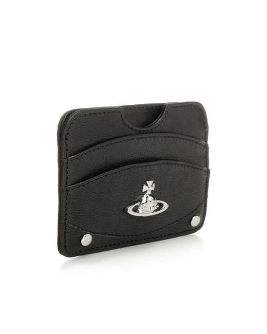 Vivienne Westwood Black Logo-Plaque Card Holder