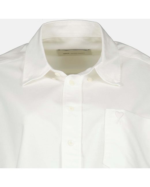 AMI White Ami De Coeur Plaid Shirt