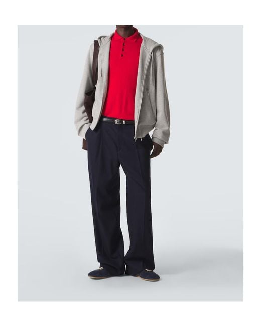 Dries Van Noten Gray Cotton Zip-Up Hoodie for men