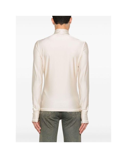 Coperni White Stand-Collar Long-Sleeved Knitted Pullover for men