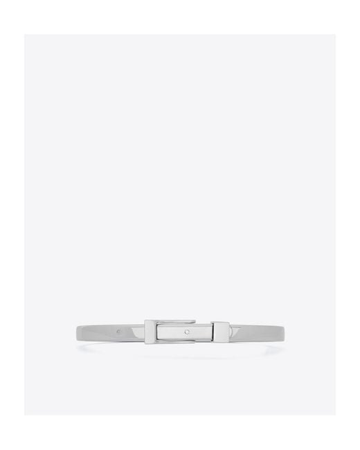 Saint Laurent White Logo Engraved Buckle Bracelet for men
