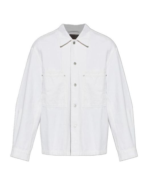Lemaire White Patch-Pocket Denim Jacket for men