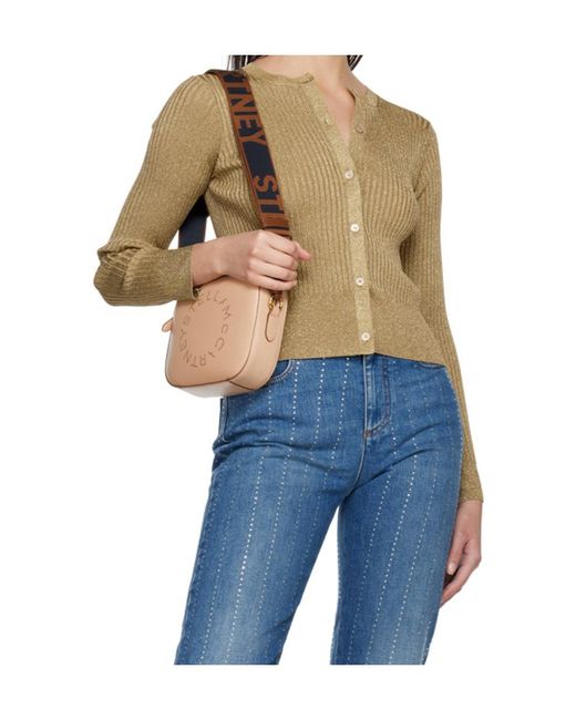 Stella McCartney Natural Logo Perforated Mini Camera Bag