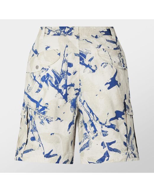 Stone Island Blue Camo Cargo Shorts for men