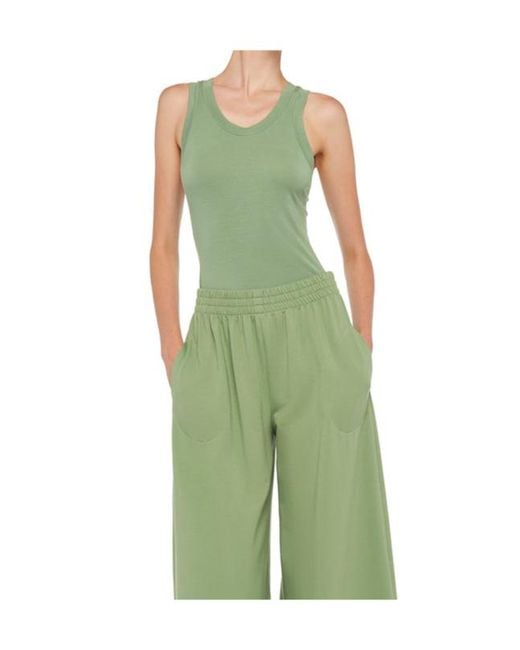 Norma Kamali Green Racer Tee