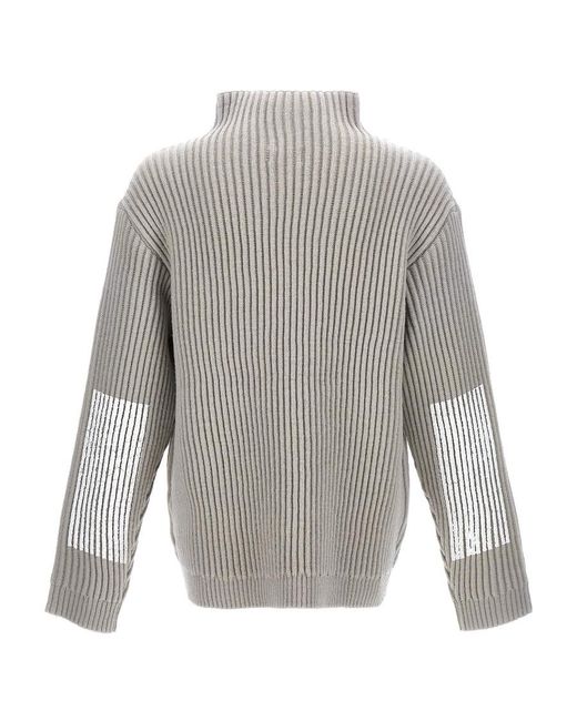 Stone Island Gray High-Neck Knitted Jumper for men