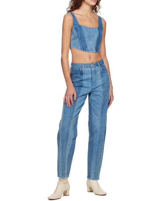 FRAME Blue Square Neck Denim Corset