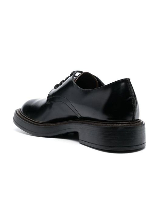 Tod's Black Almond Toe Lace-Up Oxford Shoes for men