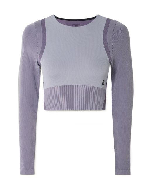 On Shoes Blue Studio Knitted Long-Sleeve Crop Top