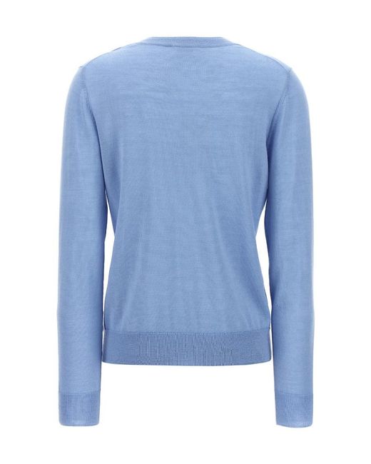 P.A.R.O.S.H. Blue Linfa Fine-Knit Jumper