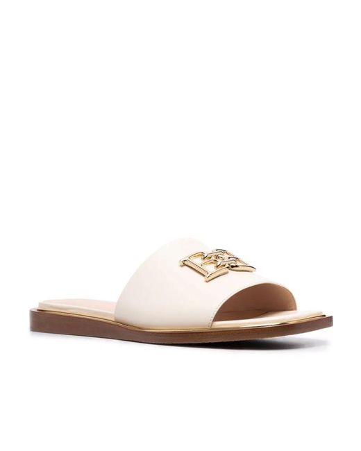 Bally White Logo-Plaque Leather Sandals