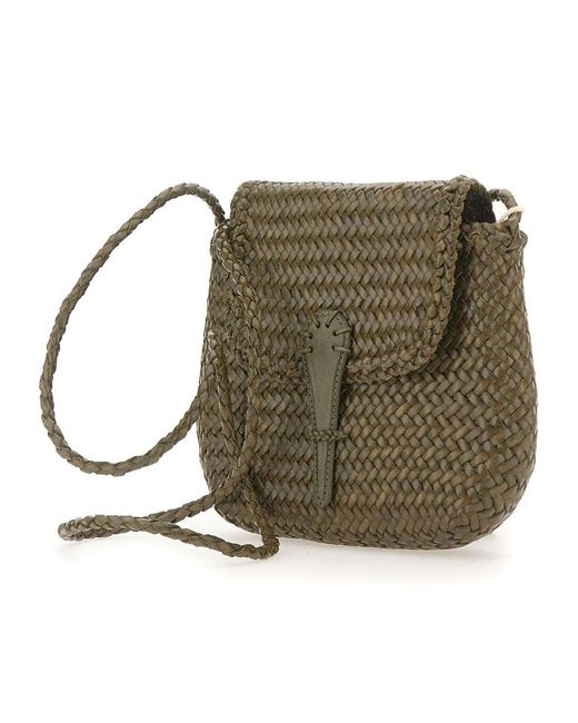 Dragon Diffusion Green Woven Shoulder Bag