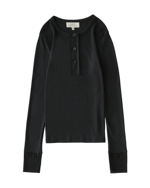 Studio Nicholson Black Roane Butoned Top
