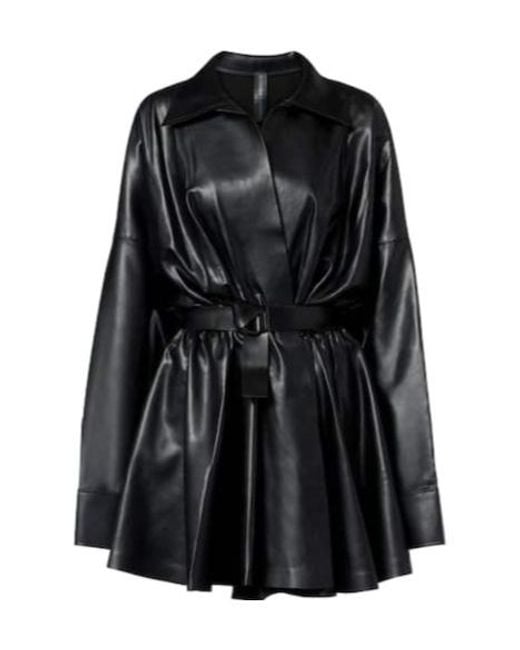 Norma Kamali Black Flared Sheer Minidress
