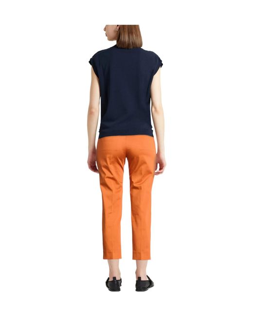 Max Mara Orange Plain Colour Casual Trousers