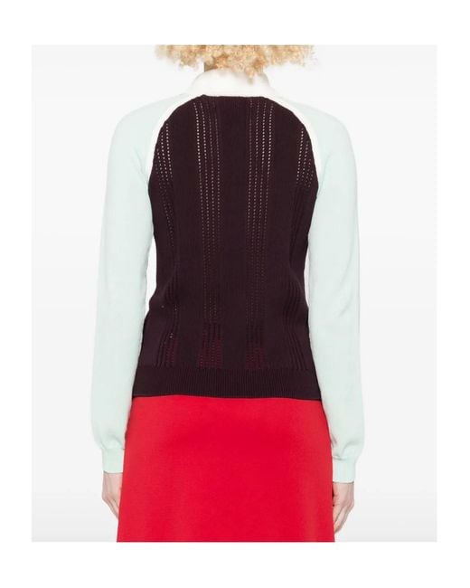 Casablanca Red Sporty Rib Polo Knitwear
