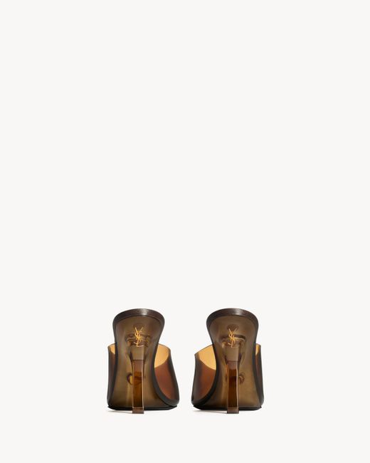 Saint Laurent Brown Sabrina Heeled Mules