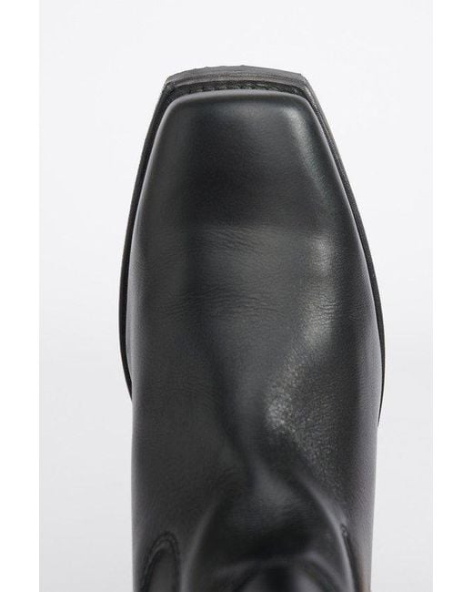 Our Legacy Black Calf-Length Leather Boots for men