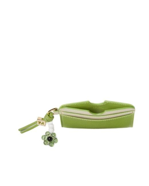 Fendi Green Ff Diamonds Card Case