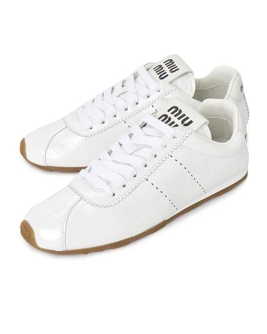 Miu Miu White Plume Bleach Sneakers