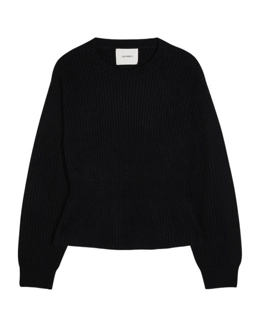 Lisa Yang Black Waist-Cinched Knitted Sweater