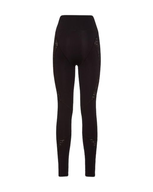Versace Black Logo Jacquard Tight Leggings