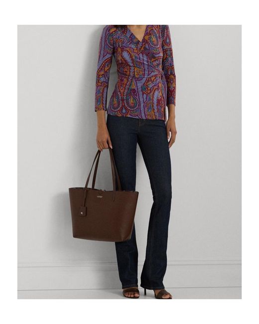 Ralph Lauren Blue Jainab Wrap Top