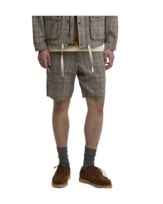 Barbour Gray Checked Straight-Hem Shorts for men