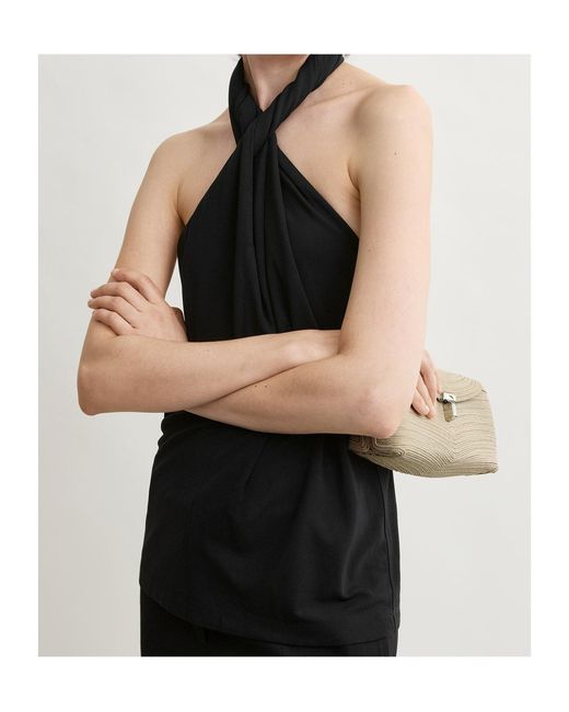 Totême  Black Twisted Jersey Halter Top