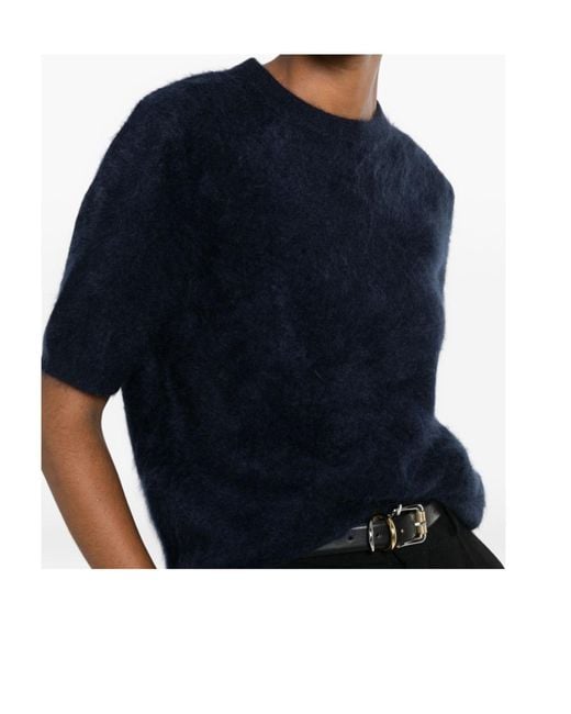 Soft Goat Blue Oversized Crewneck Knitwear