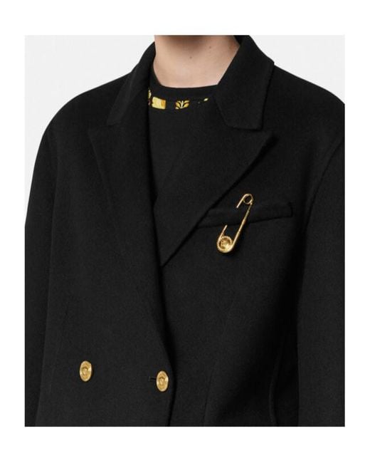 Versace Black Double-Breasted Coat