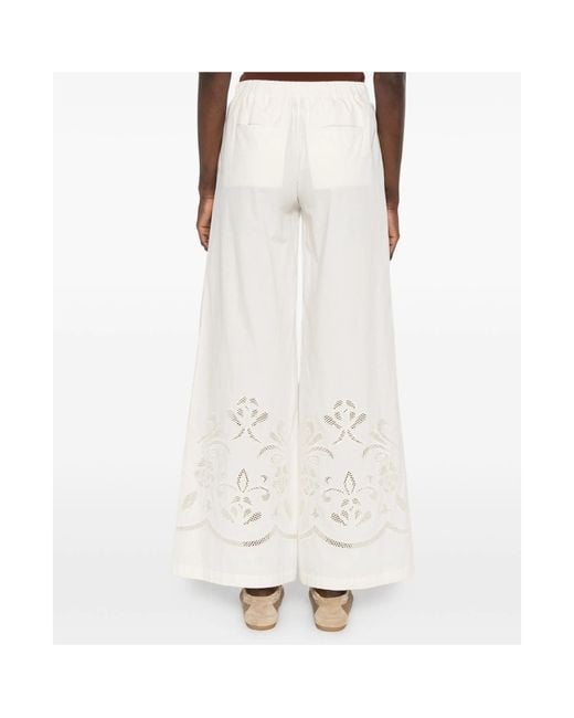 Forte_forte White Elastic Waist Casual Pants